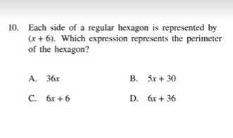 10. Each side of a regular hexagon is represented ...