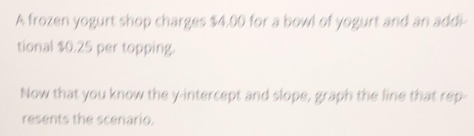 A frozen yogurt shop charges \( \$ 4,00 \) for a b...