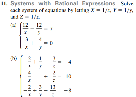 1. Systems with Rational Expressions Solve each sy...