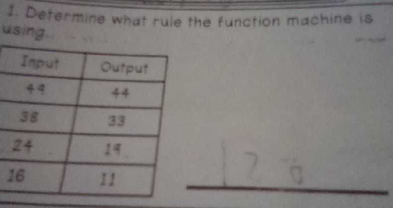 7. Determine what rule the function machine is usi...