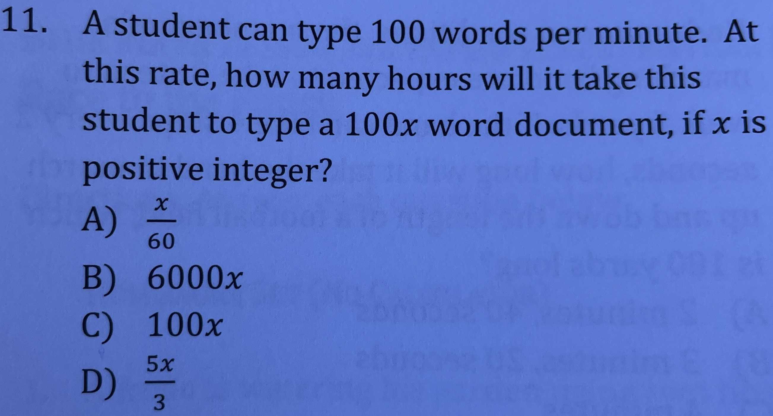 A student can type \( 100 \) words per minute. At ...