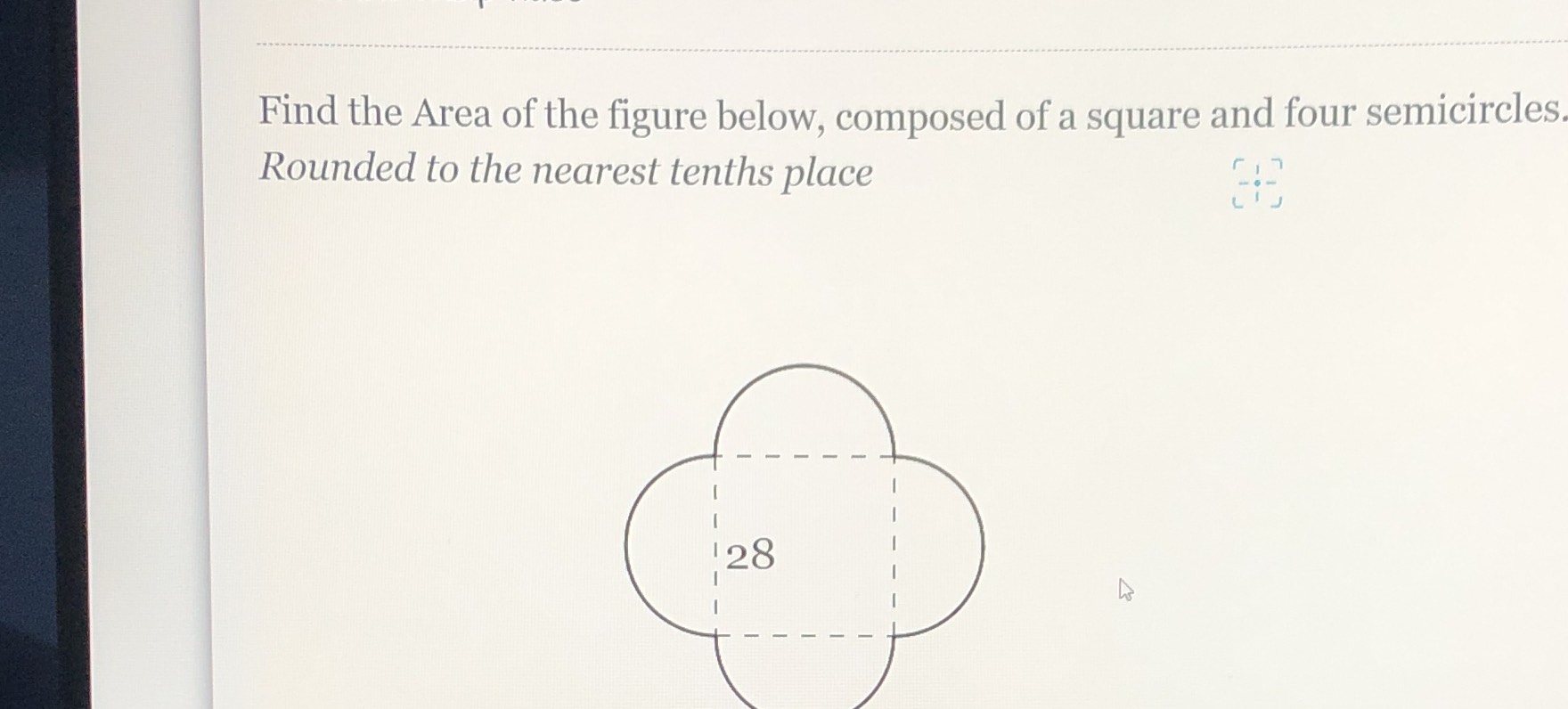 Find the area of the figure below composed of a s cameramath