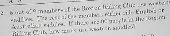 5 out of \( 9 \) members of the Roxton Riding Club...