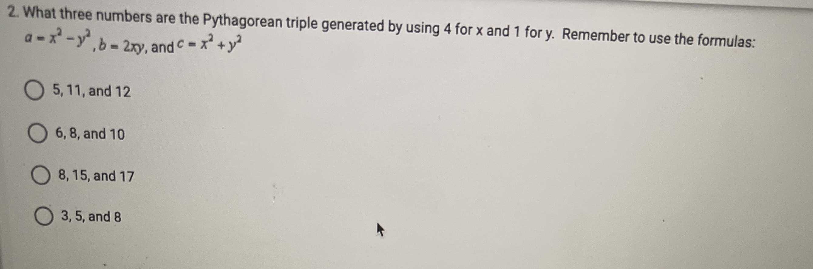 What Three Numbers Are The Pythagorean Triple Gene CameraMath