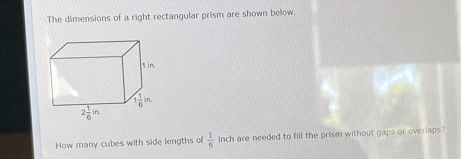 The dimensions of a right rectangular prism are sh... - CameraMath