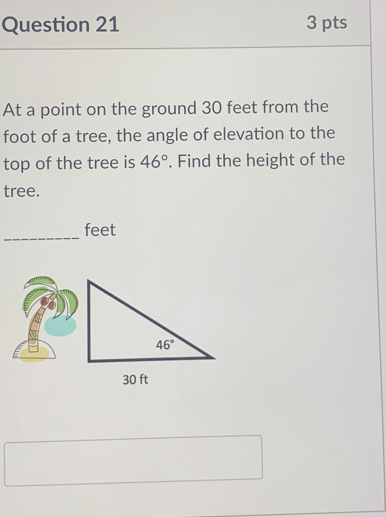 At a point on the ground \( 30 \) feet from the fo... CameraMath