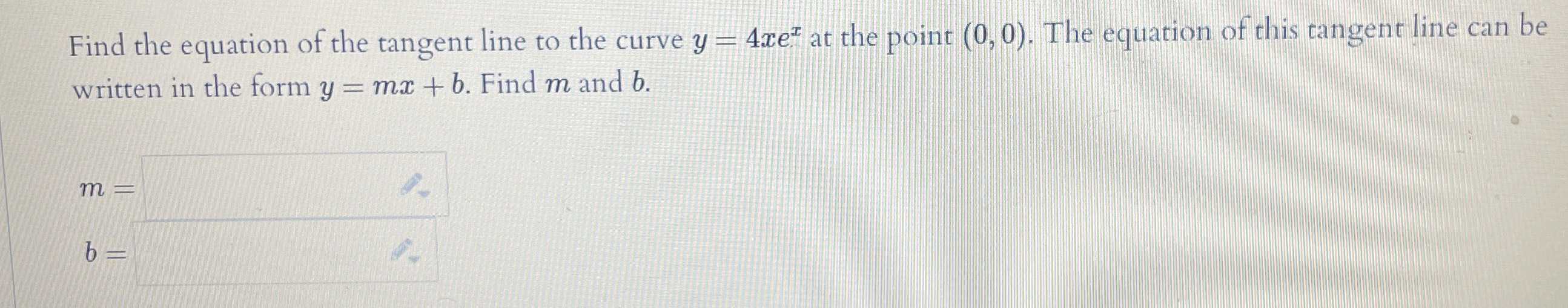 Find the equation of the tangent line to the curve...