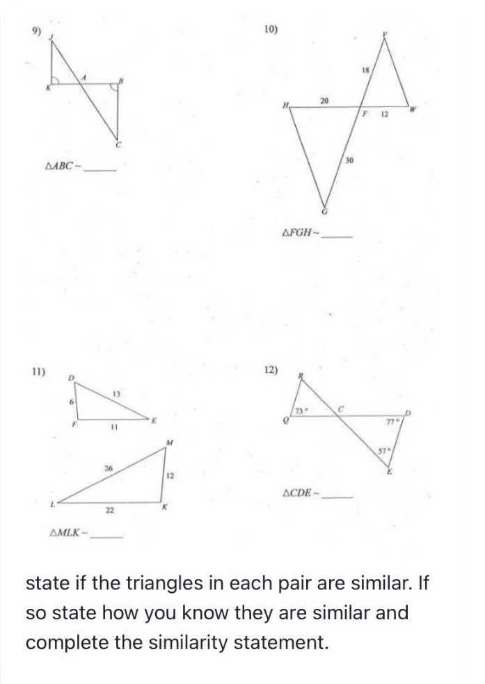 State If The Triangles In Each Pair Are Similar I Cameramath 7480