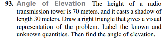 93. Angle of Elevation The height of a radio trans...