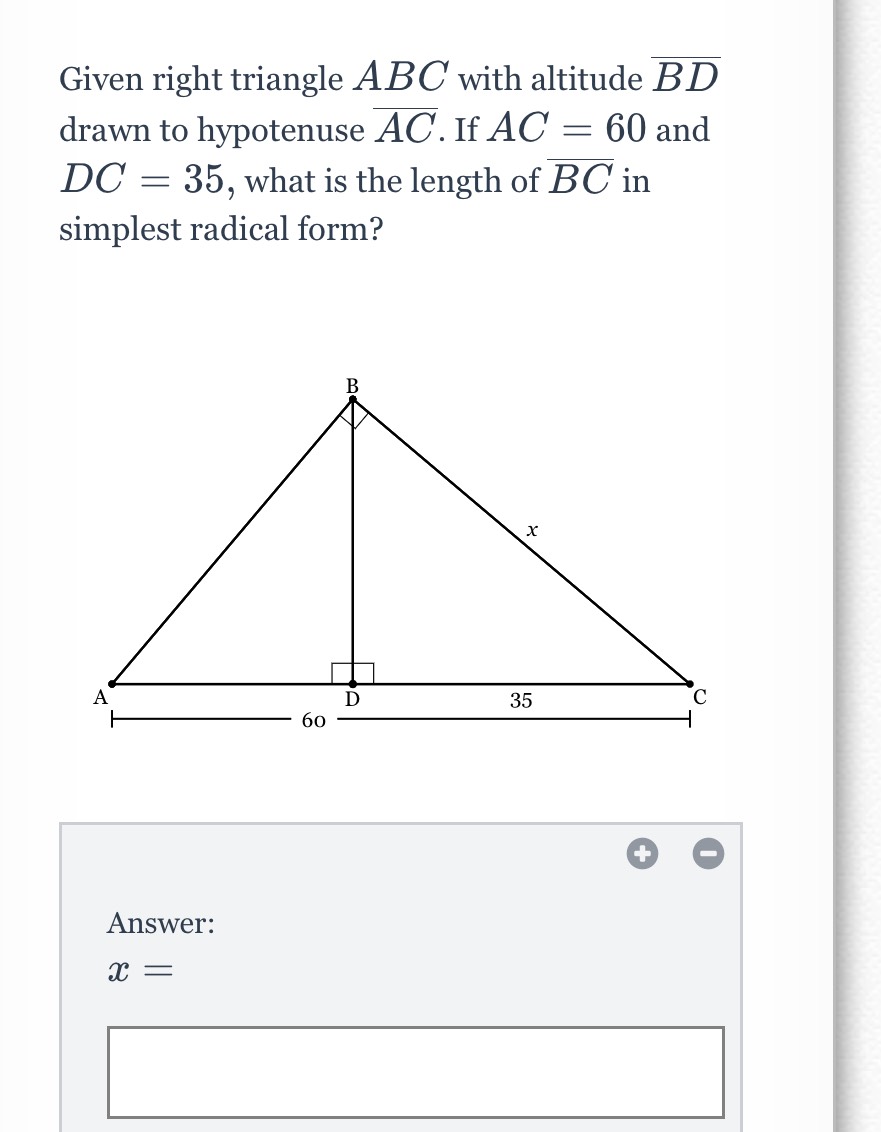 Given right triangle \( A B C \) with altitude \( CameraMath
