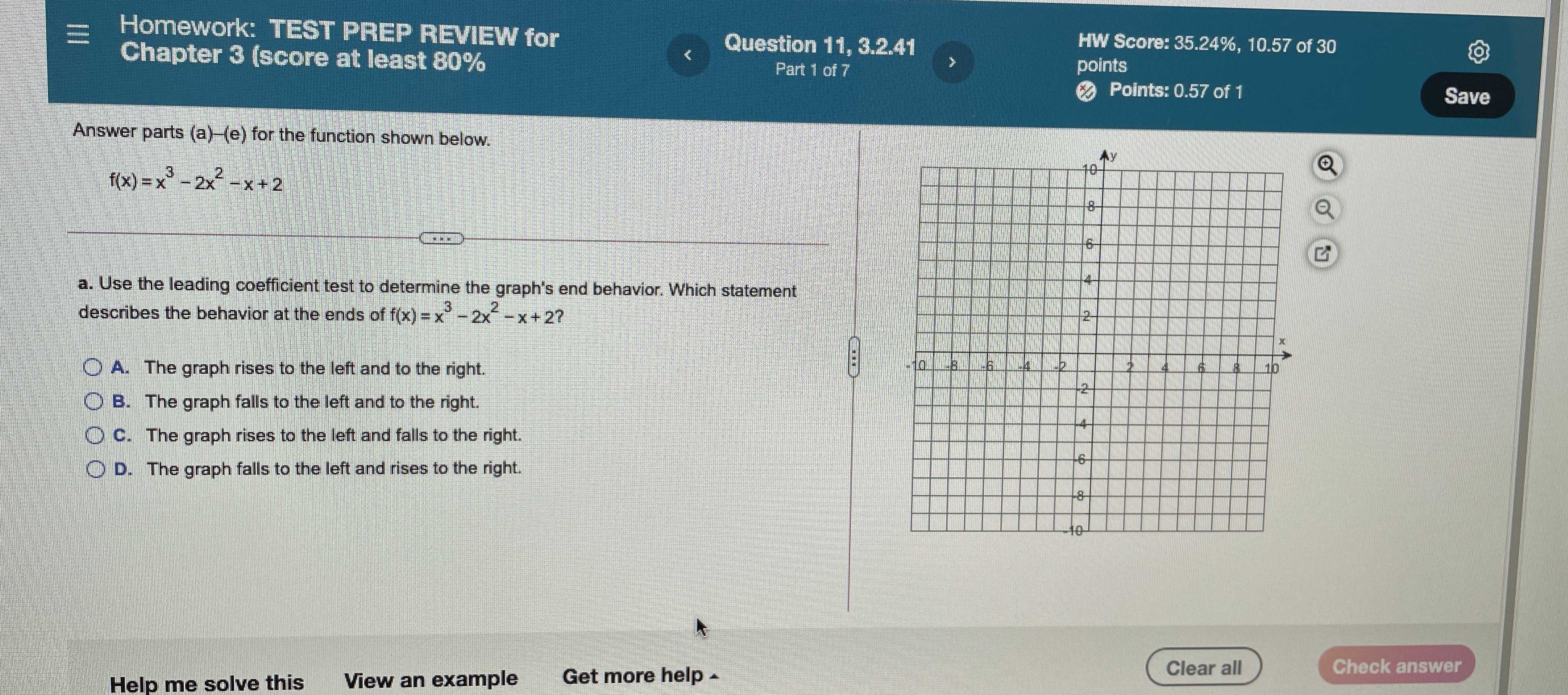 Use the leading coefficient test to determine the ... - CameraMath