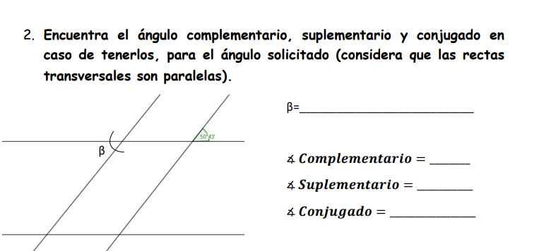 2. Encuentra el ángulo complementario, suplementar... - CameraMath