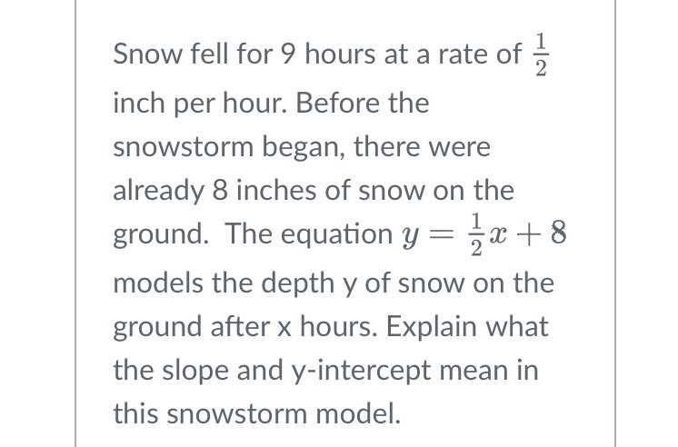 9 inches of snow in 15 hours unit rate