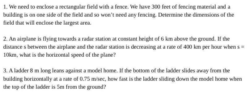 1. We need to enclose a rectangular field with a f...