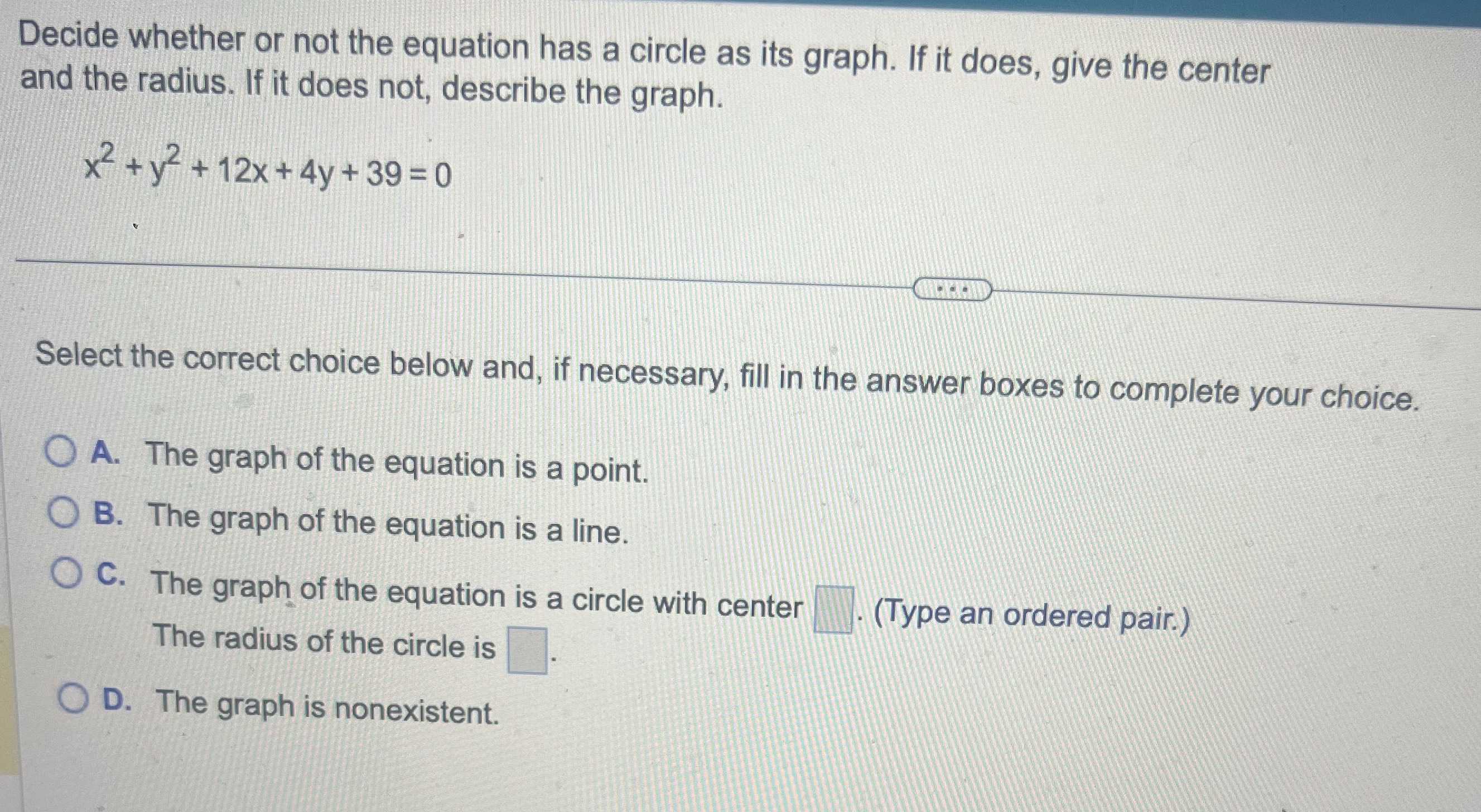 decide-whether-or-not-the-equation-has-a-circle-as-its-graph-if-it