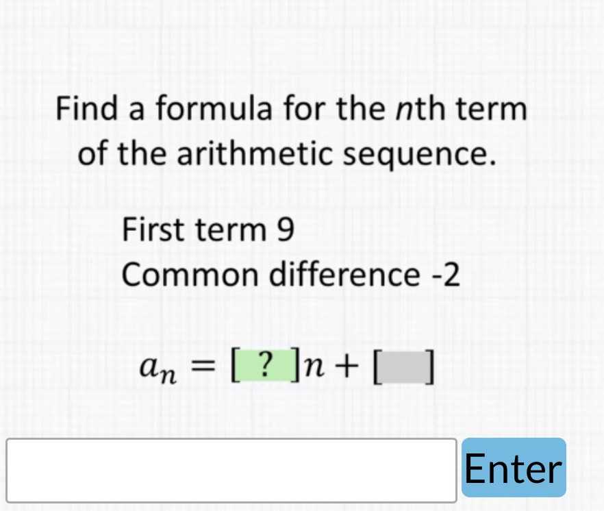 Find a formula for the n th term of the arithmetic... - CameraMath