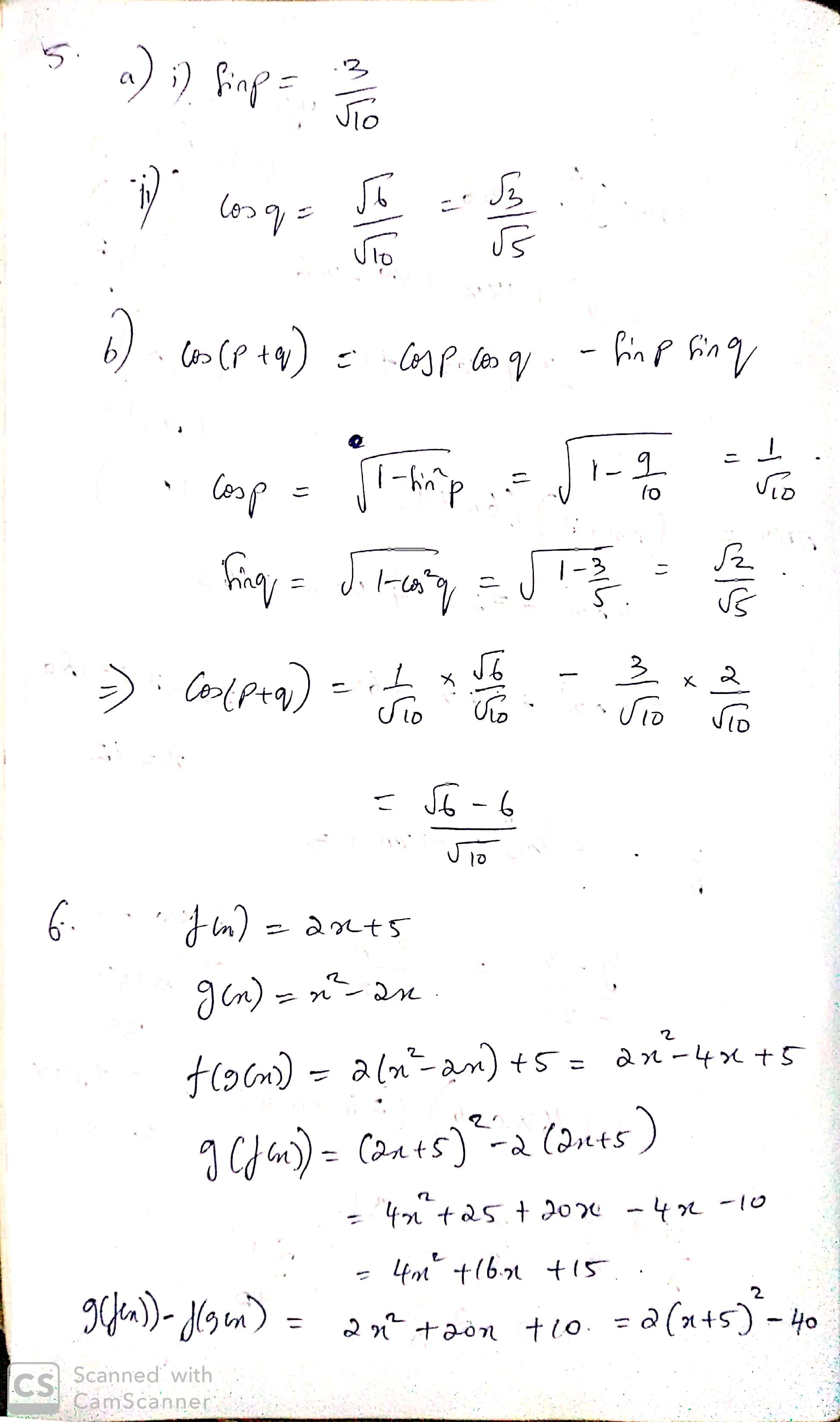 5. Two right-angled triangles are shown below. (a) Determine the value ...