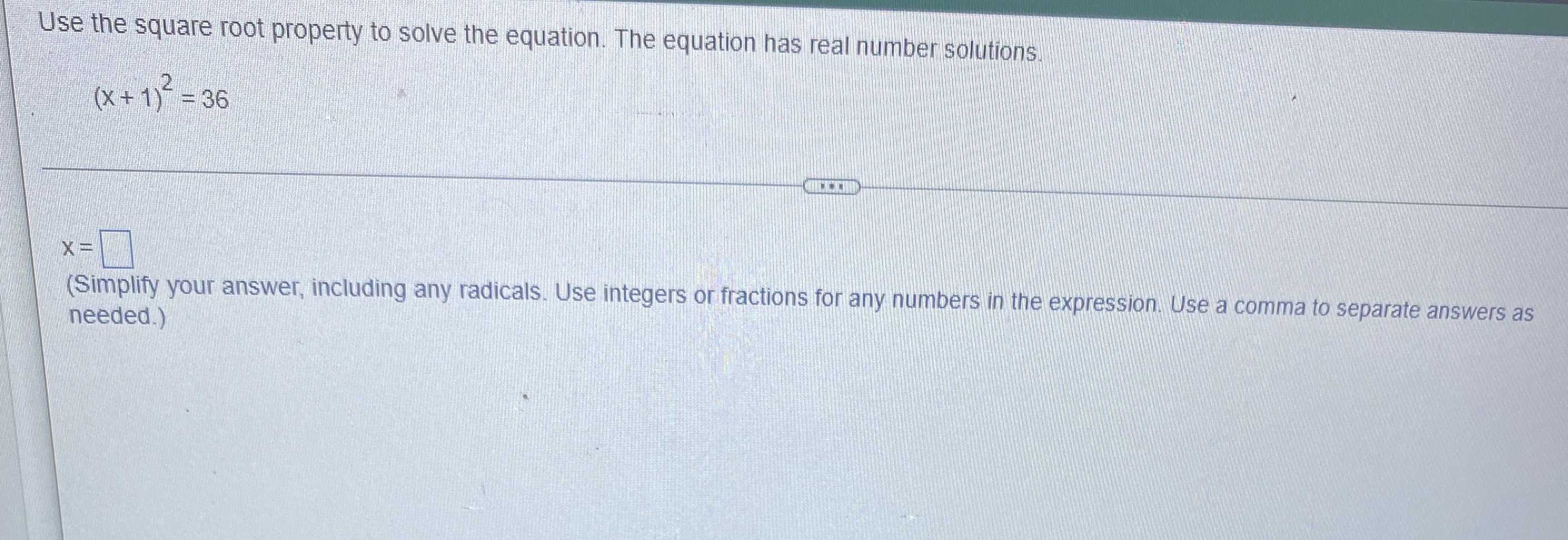 use-the-square-root-property-to-solve-the-equation-cameramath