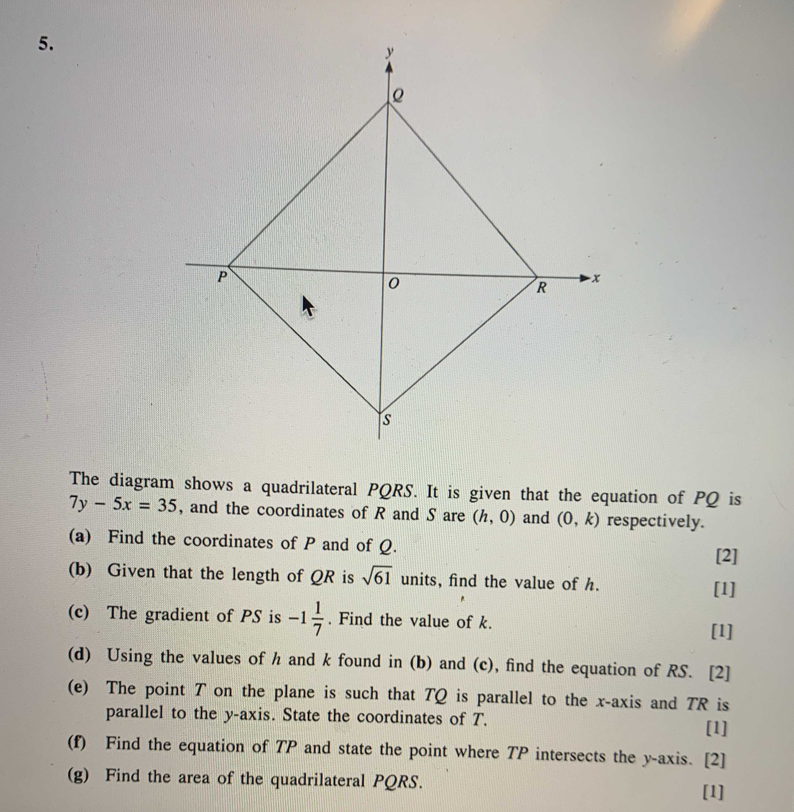 The Diagram Shows A Quadrilateral P Q R S Cameramath 7140