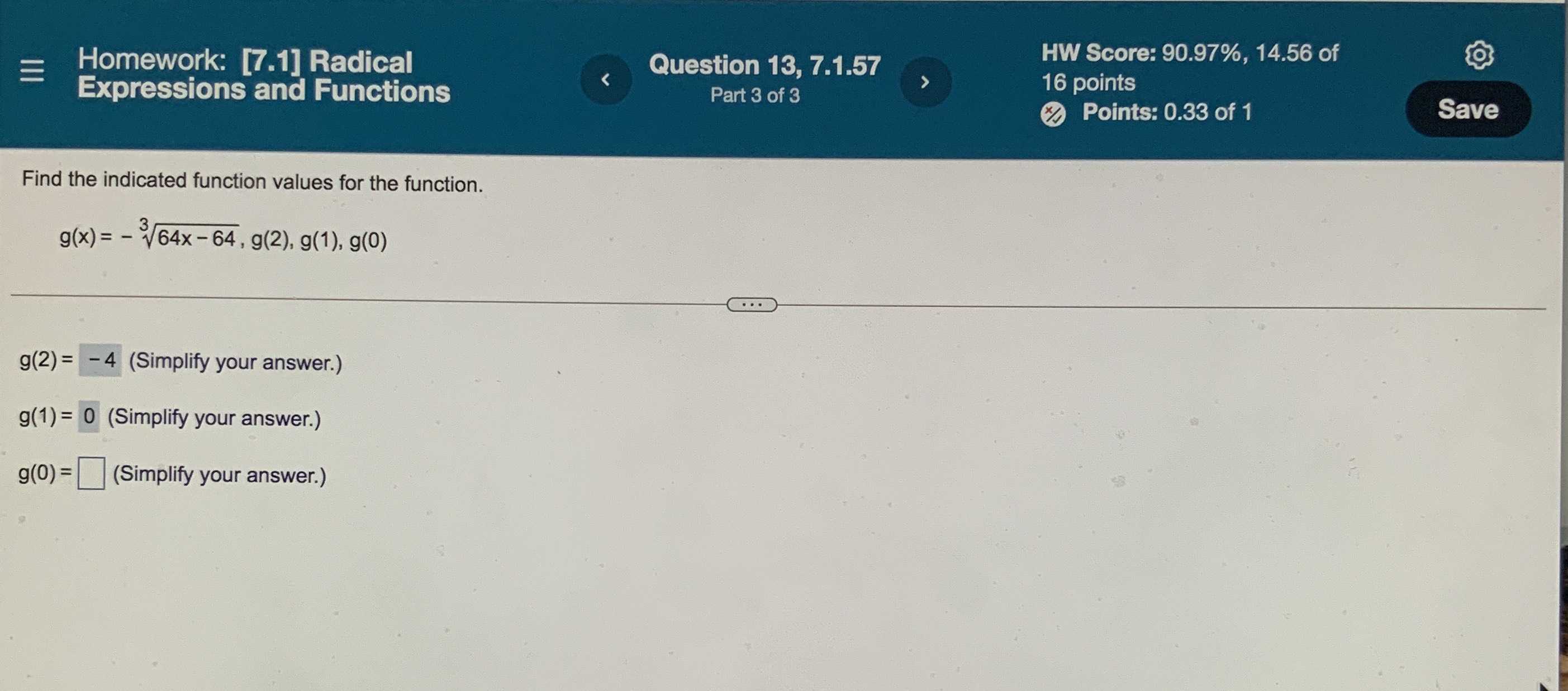 find-the-indicated-function-values-for-the-function-g-x-sqrt-3-64x