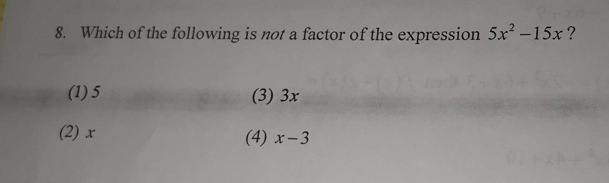 8. Which of the following is not a factor of the e...