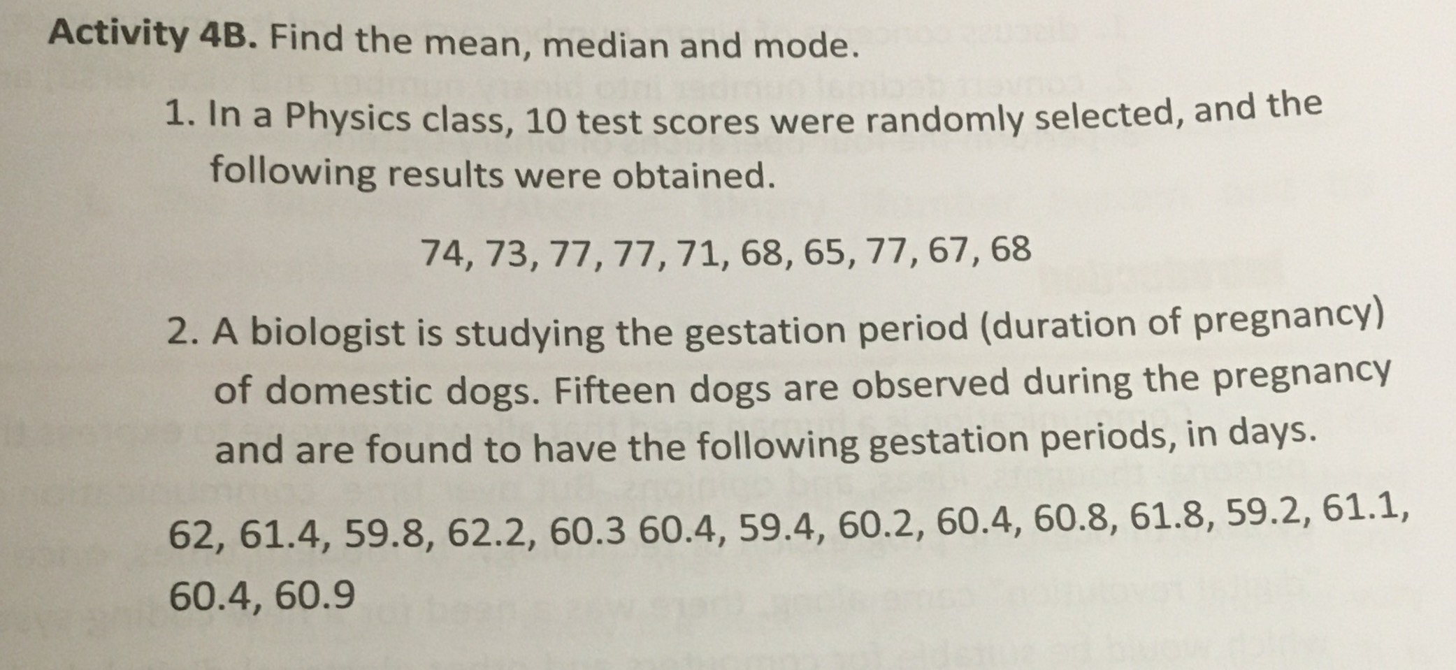 Activity 4B Find The Mean Median And Mode 1 In CameraMath