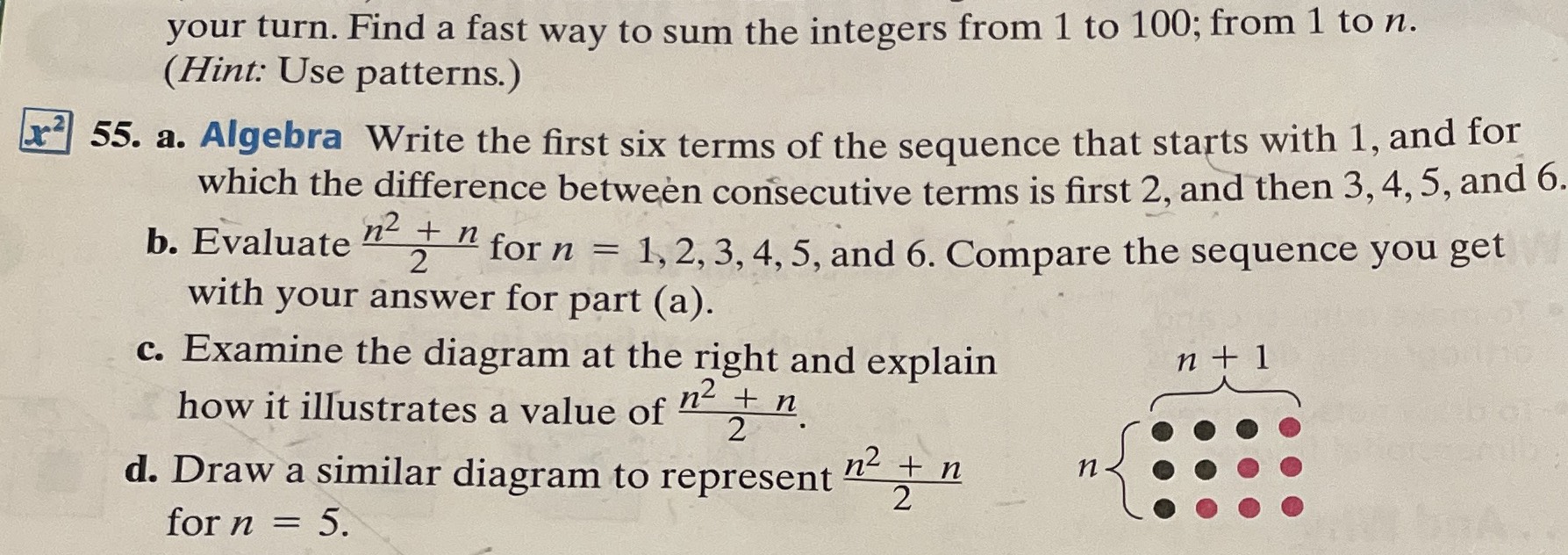 55. a. Algebra Write the first six terms of the se...