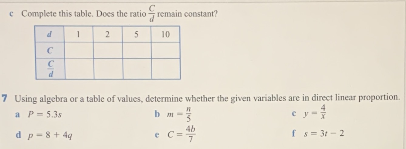 \(7 \) Using algebra or a table of values, determi...
