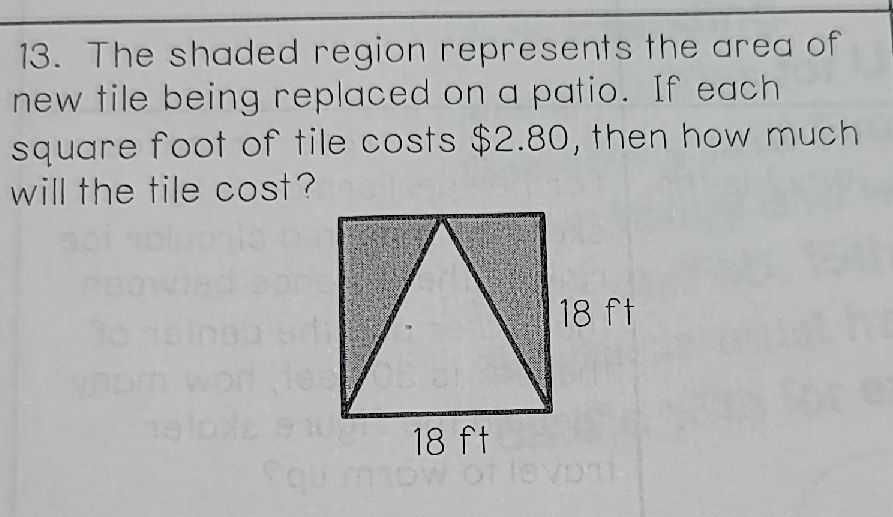 13. The shaded region represents the area of new t...