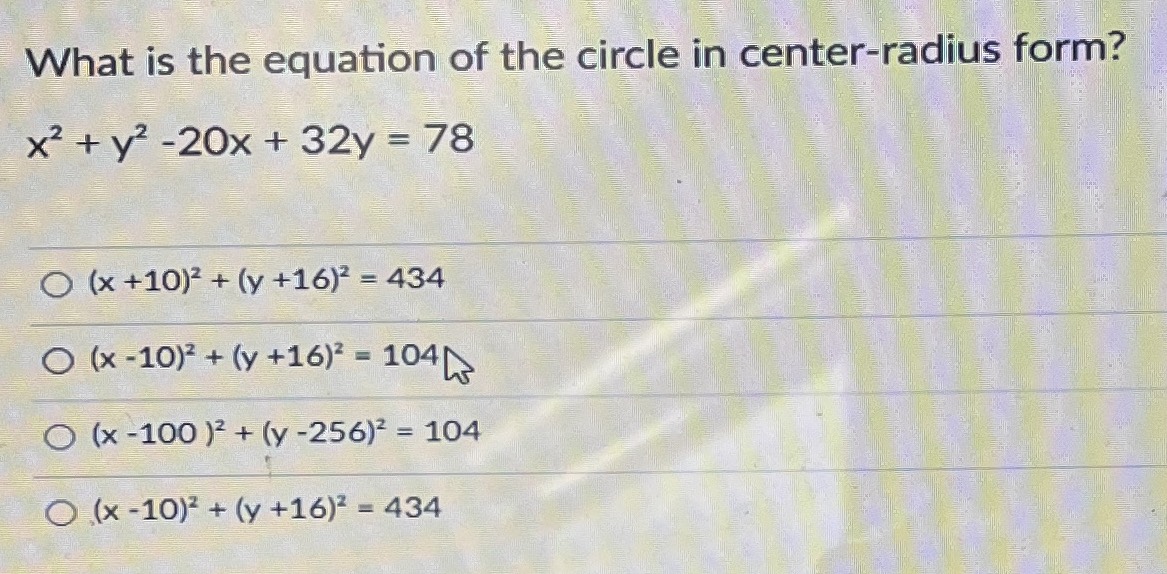 what-is-the-equation-of-the-circle-in-center-radius-form-x-2-y-2-20x