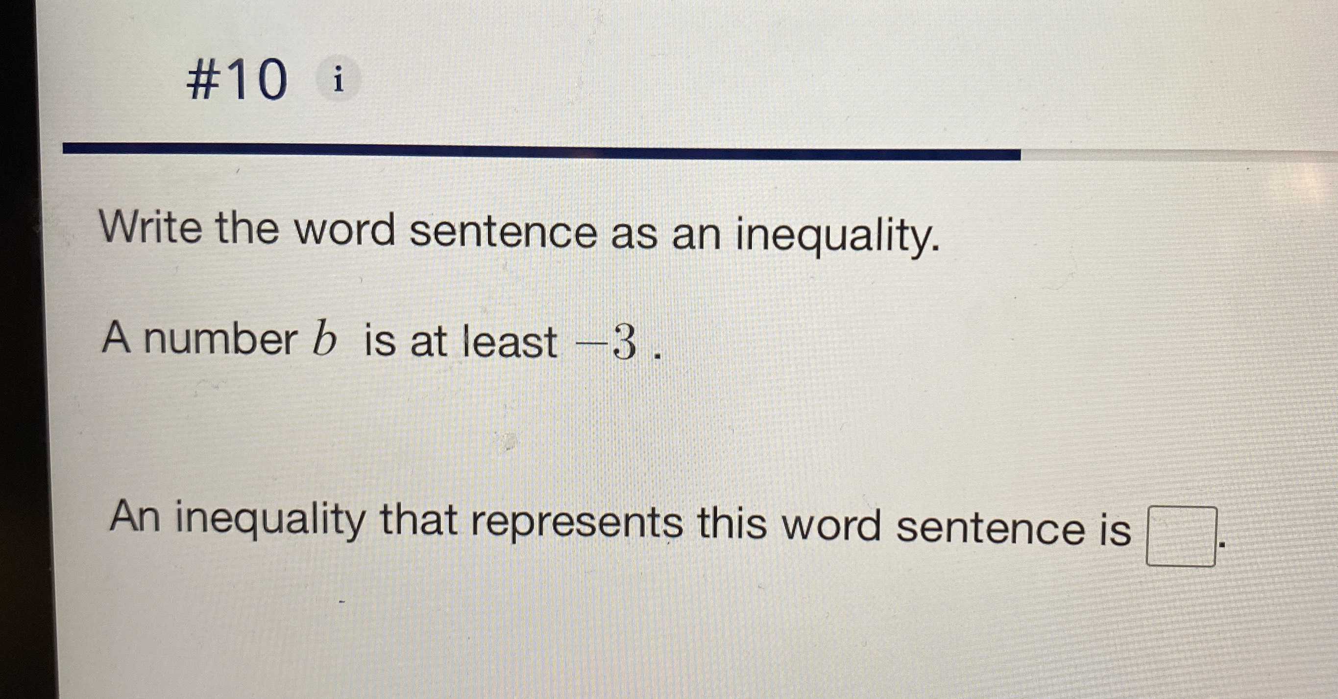 Write The Word Sentence As An Inequality Worksheet
