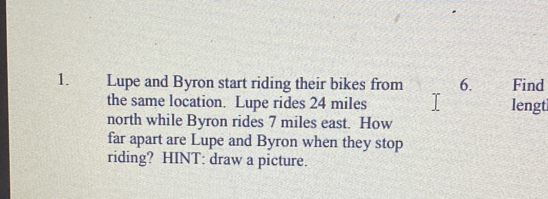 Lupe and Byron start riding their bikes from the s...