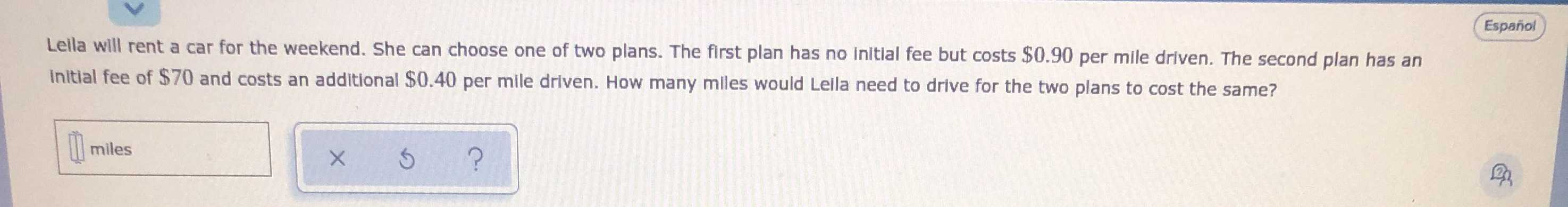 Lella will rent a car for the weekend. She can cho... - CameraMath