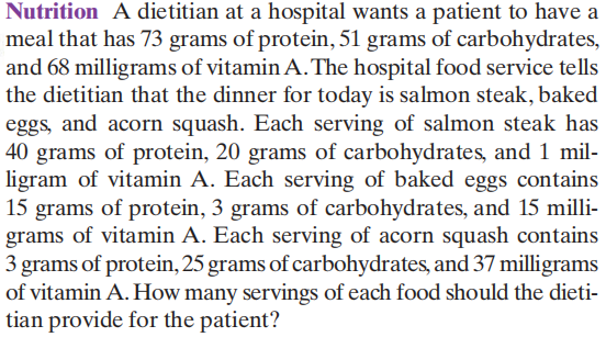 A dietitian at a hospital wants a patient to have...