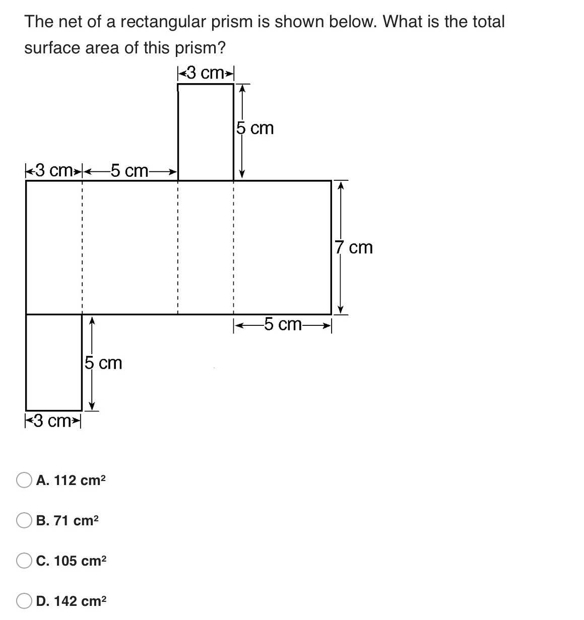 The net of a rectangular prism is shown below. Wha... CameraMath