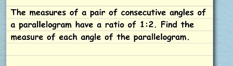 The measures of a pair of consecutive angles of a ...