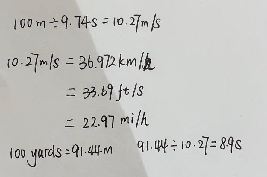 48. The world record for the hundred meter dash is... CameraMath