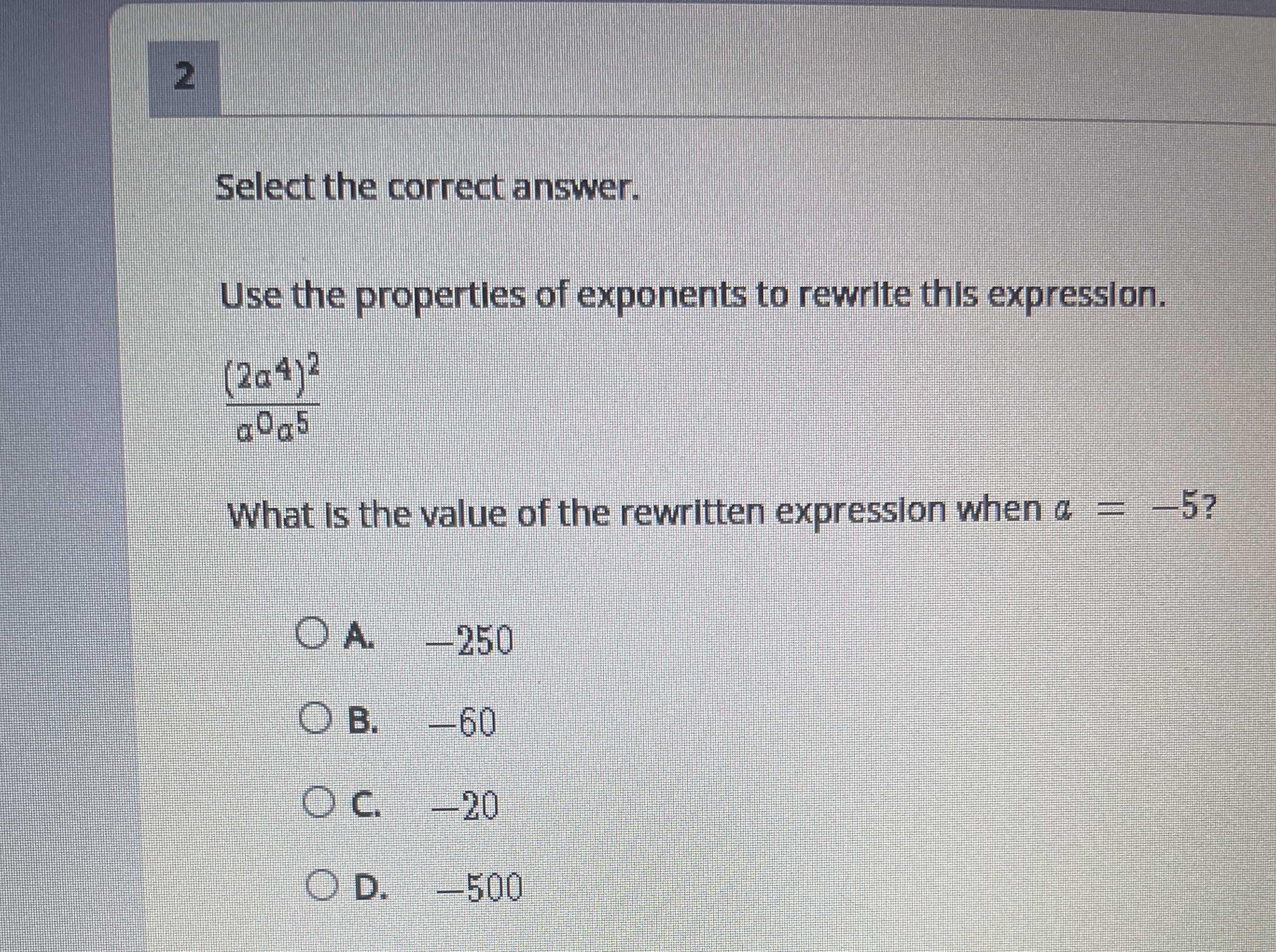 Use The Properties Of Exponents To Rewrite