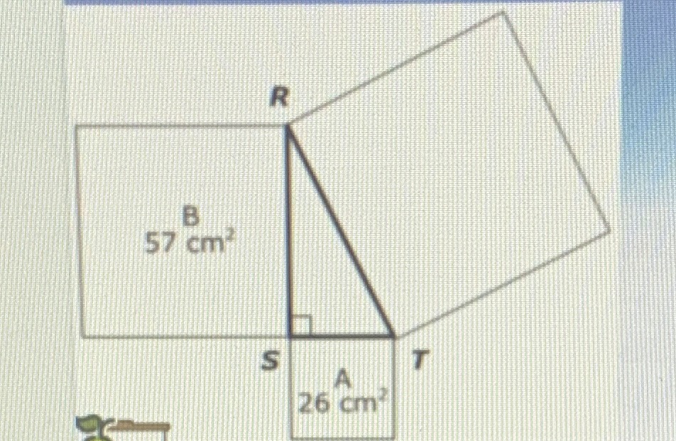 A right triangle RST is drawn below. A square is d... CameraMath
