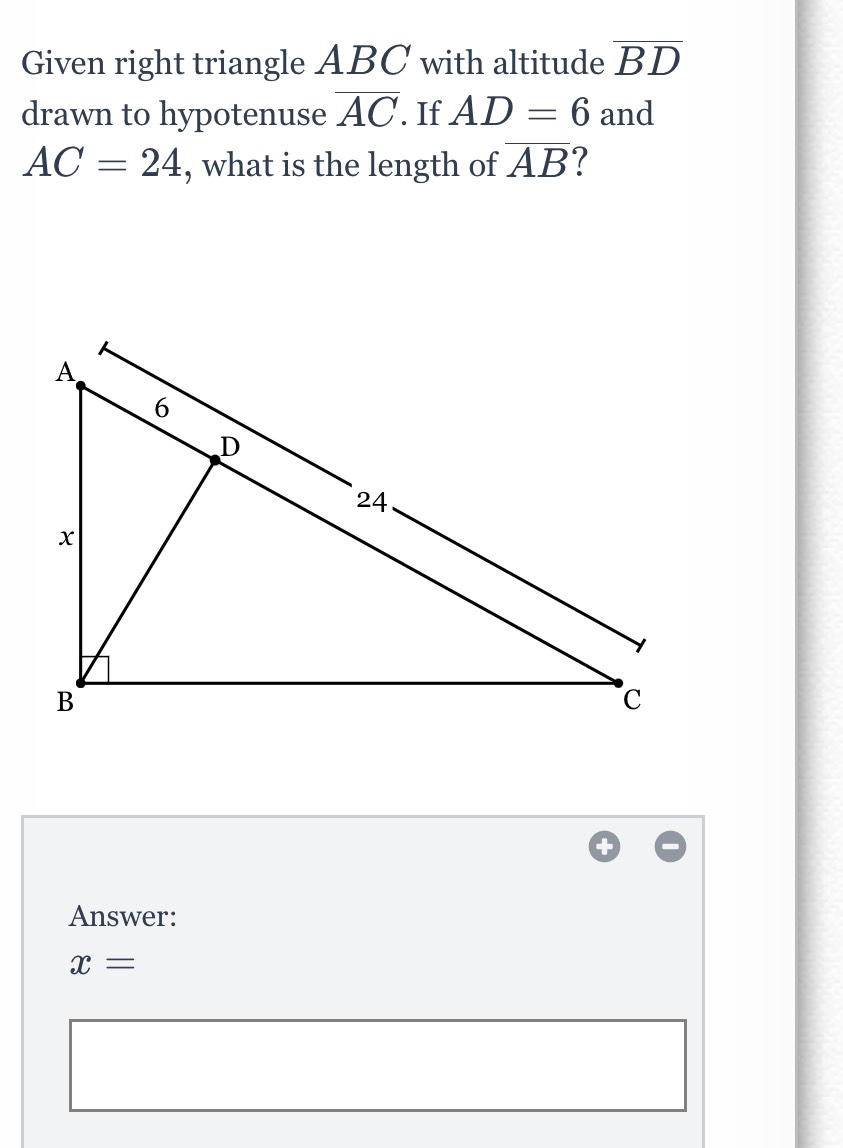Given right triangle \( A B C \) with altitude \( CameraMath