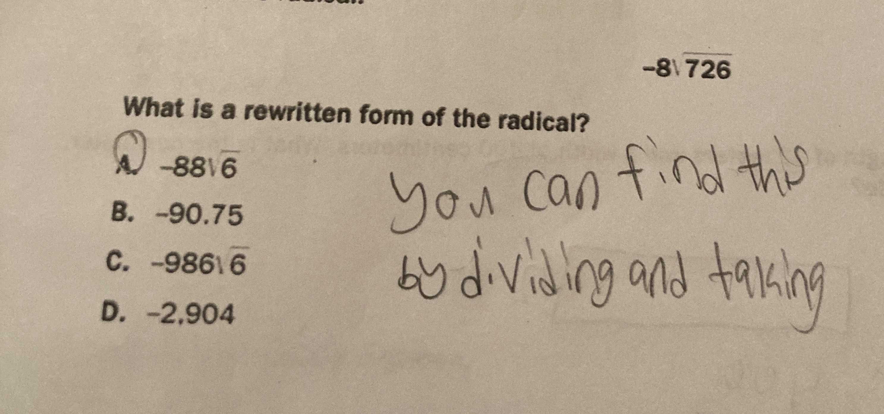 What Is A Rewritten Form Of The Radical A 8 CameraMath