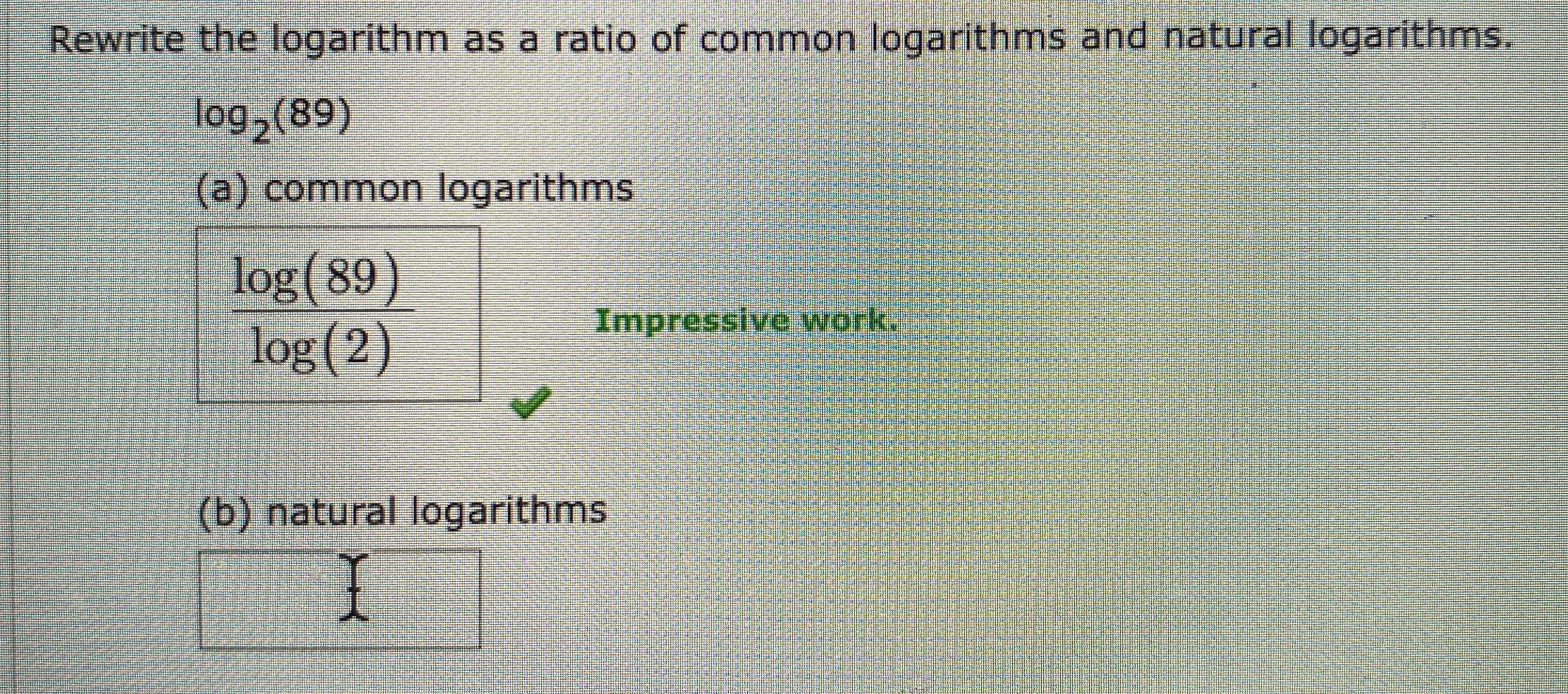 Rewrite The Logarithm As A Ratio Of Common Logarithms And Natural ...