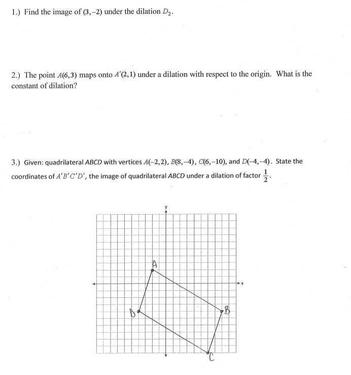 1.) Find the image of \( ( 3 , - 2 ) \) under the ...