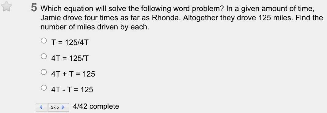 \(5\) Which equation will solve the following word...