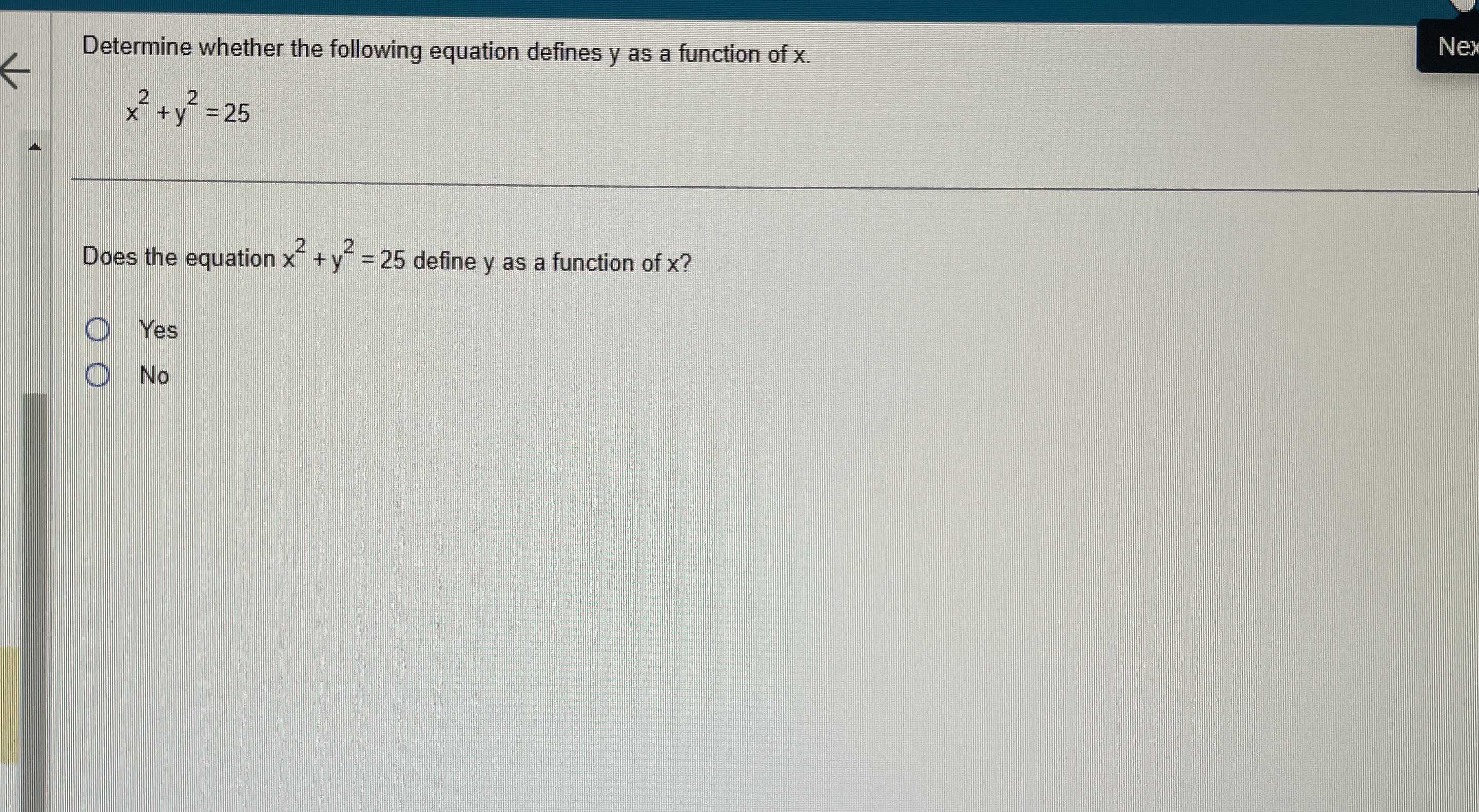 Determine Whether The Following Equation Defines Y Cameramath