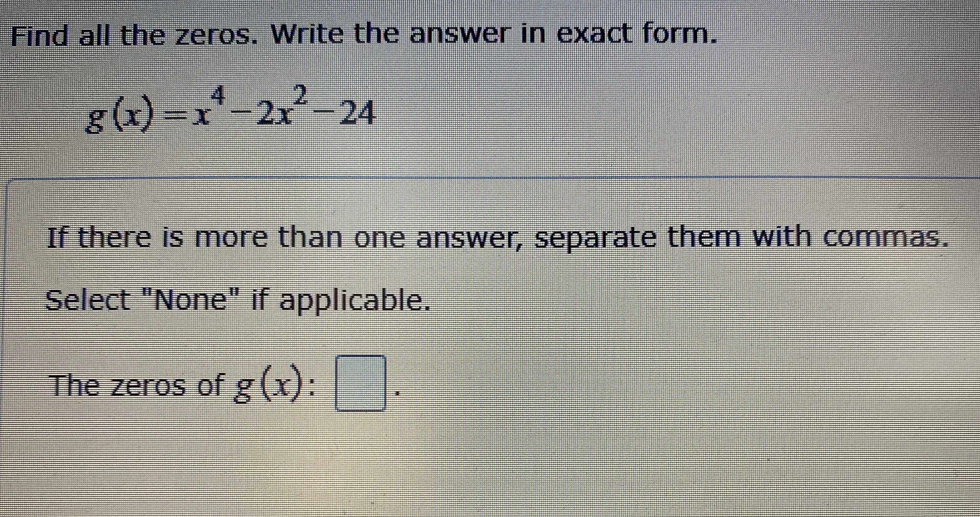 find-all-the-zeros-write-the-answer-in-exact-form-cameramath