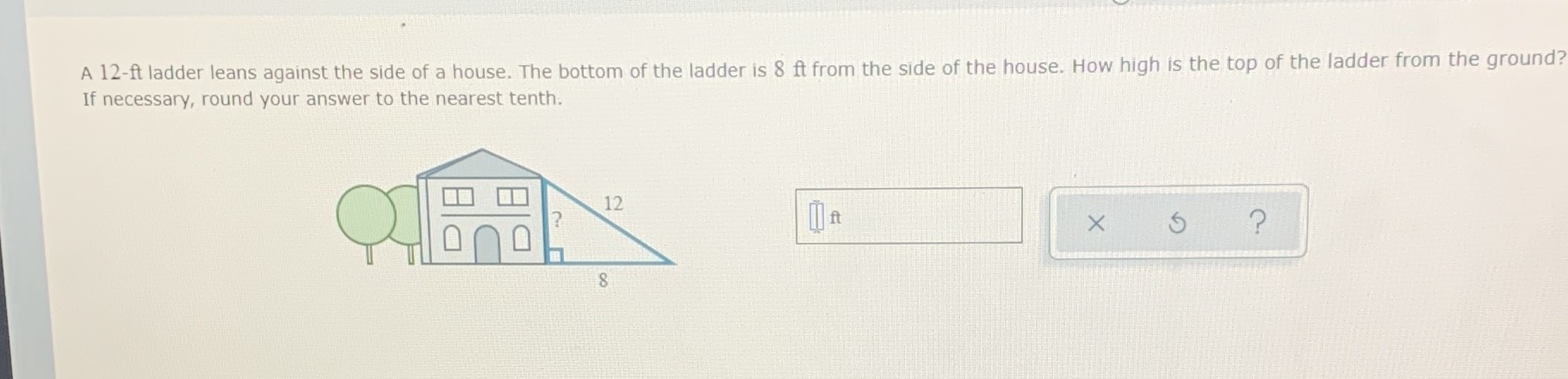 A \( 12 \) -ft ladder leans against the side of a - CameraMath