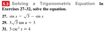 5.3 Solving a Trigonometric Equation In Exercises ...