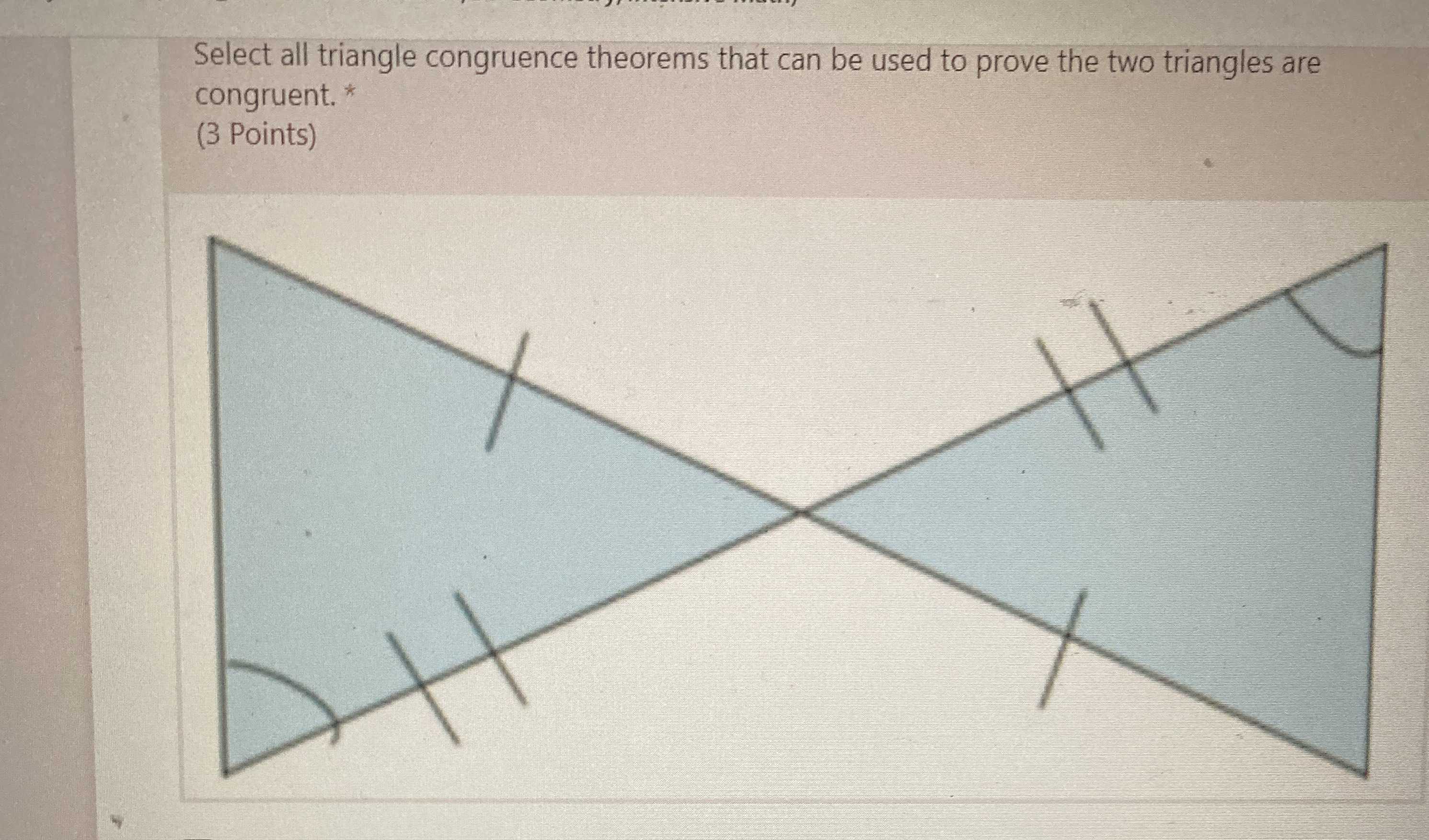 Select all triangle congruence theorems that can b... CameraMath