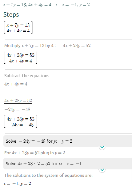 solve-using-elimination-5x-7y-13-4x-4y-4-upstudy-fomerly-cameramath